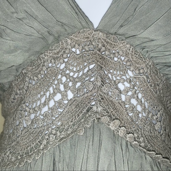 Miss Avenue Dress Hi-Low Gray Empire Waist Tie Back at Neck - Picture 9 of 13